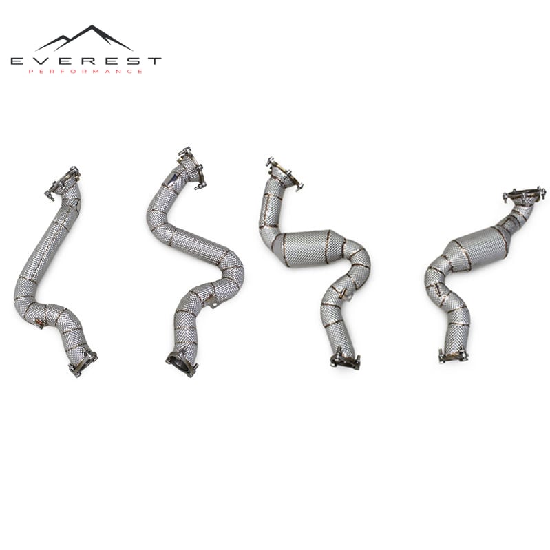 SS304 Exhaust Pipe System for Audi S6 S7 C7 4.0L 2013-2018 Choice of Straight-through or High Flow Sport Cat Downpipe