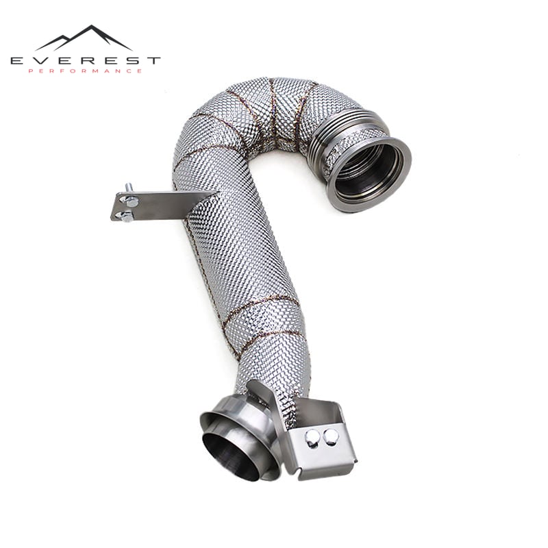 Exhaust Pipes for Mercedes-Benz GT50/GT53 AMG 3.0T 2019-2023 Plug and Play SUS304 Downpipe With Heat Shield
