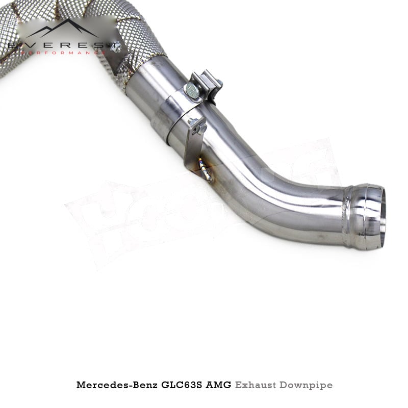 SS304 Exhaust Downpipe for Mercedes Benz GLC63 AMG 4.0T 2018-2019 Straight Downpipes/High flow catted downpipe 100/200/300 Cells