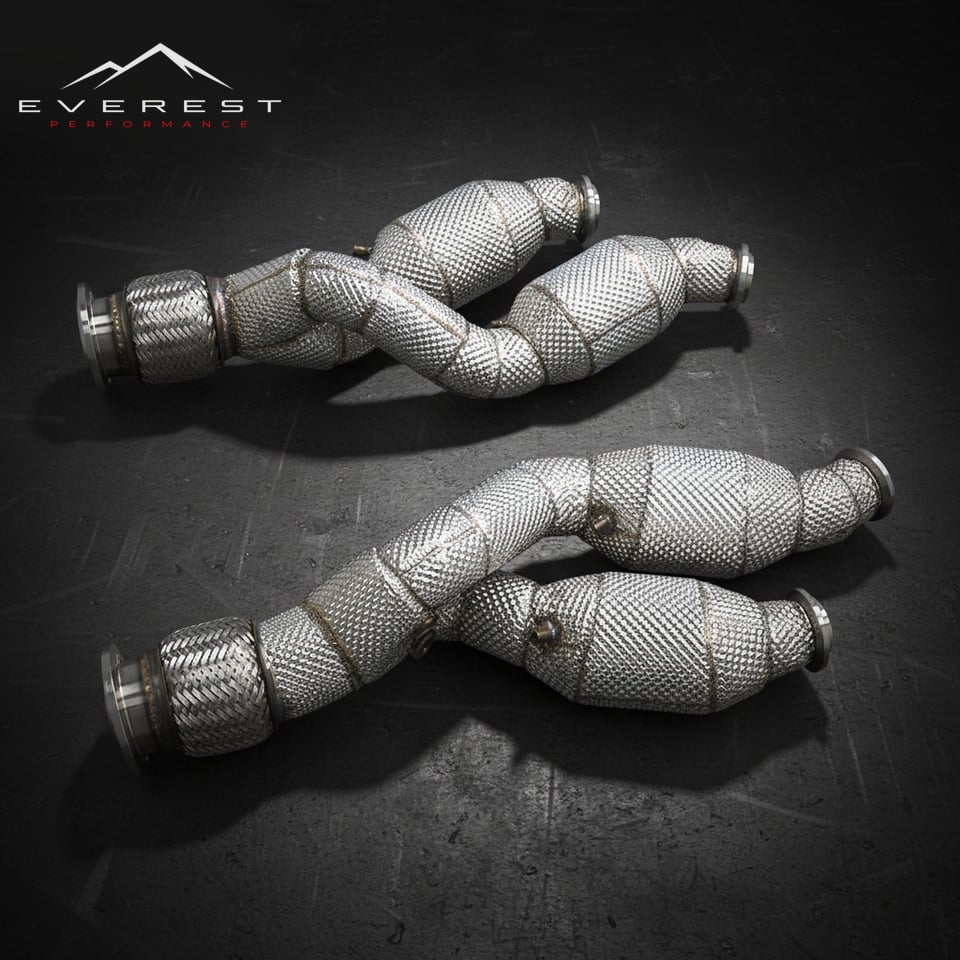Custom Catted Header Downpipe for Lamborghini Aventador LP700 LP740S LP750SV 6.5L 2011-2018 SS304 High Flow Pipe With Catalytic