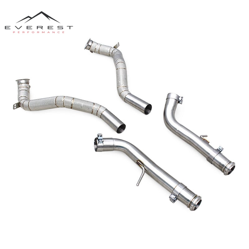 Bolt-on Test Pipe Ready Shipment for Mercedes-Benz G63 AMG W464 4.0T 2019-2023 Free Flow Downpipe With Heat Shield Exhaust Pipes