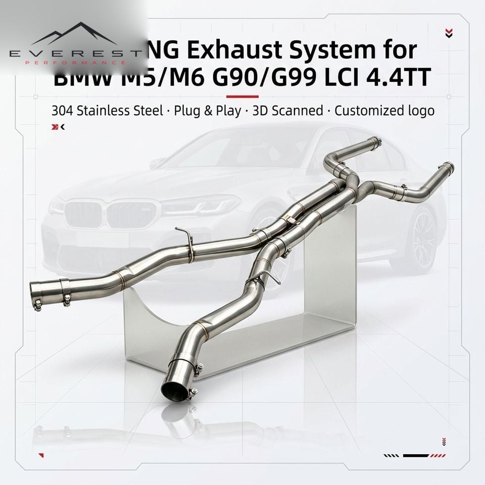 Equal Length Exhaust Midpipes for BMW M5/M6 G90/G99 LCI 4.4TT 2024-2025 Performance Stainless Steel Exhaust Pipes Z Diversion