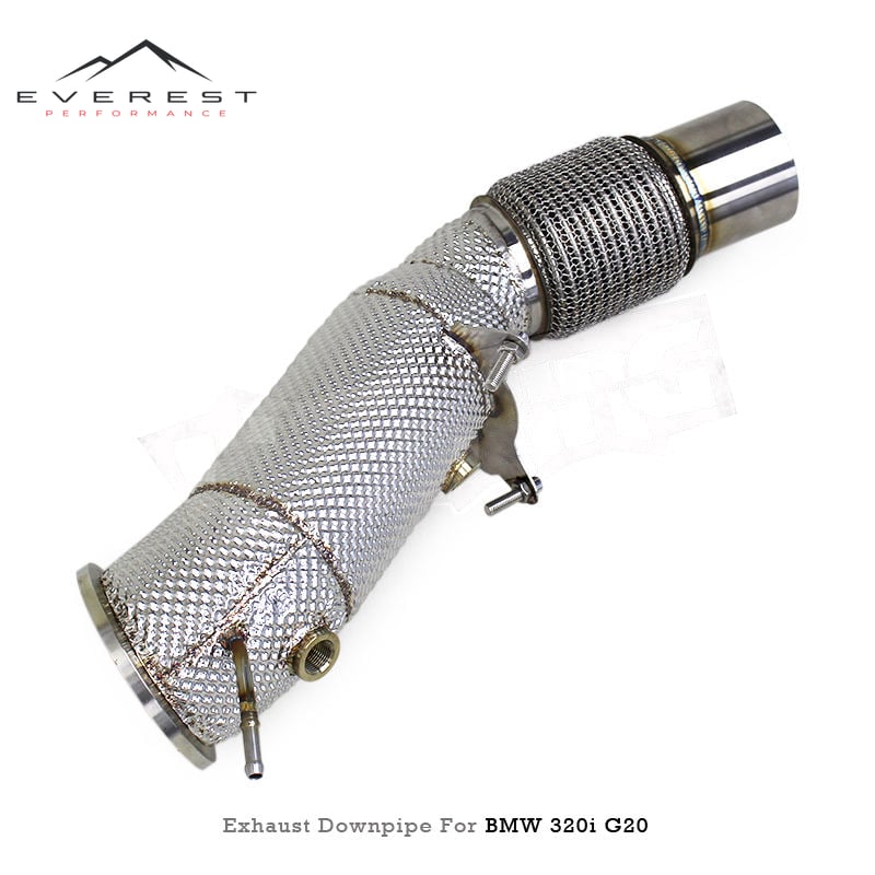 Custom Free Flow Header Downpipe for BMW 320i G20 2.0T 2020-2024 Stainless Steel Exhaust Straight Pipe System with OPF