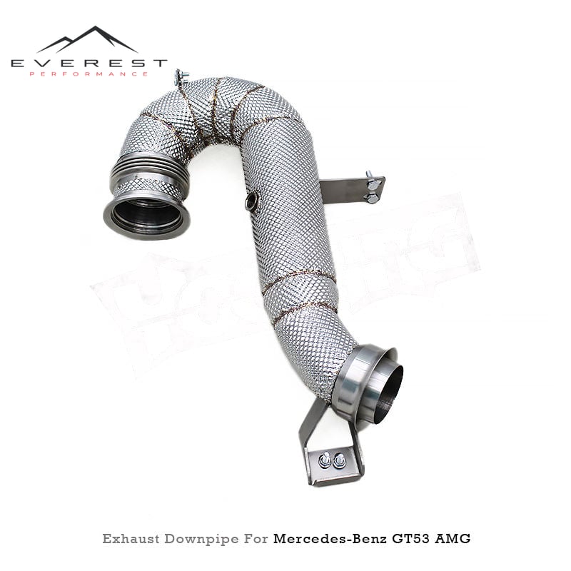 Free FLow Downpipe Exhaust Pipe for Mercedes-Benz GT50/GT53 AMG 3.0T 2019-2023 SS304 Straight Downpipe With Heat Shield