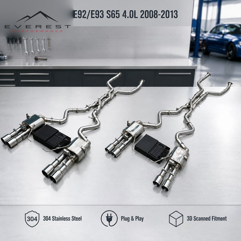 Direct-fit 2.5inch Equal Length Midpipe Valved Catback for BMW M3 E90/E92/E93 S65 4.0L 2008-2013 Custom Z Style Exhaust Pipe