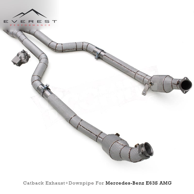 Racing SS304 Valvetronic Catback Exhaust Pipe for Mercedes-Benz E63/E63S W212 AMG 2007-2016 X-Pipe With Catalyst Catted Downpipe