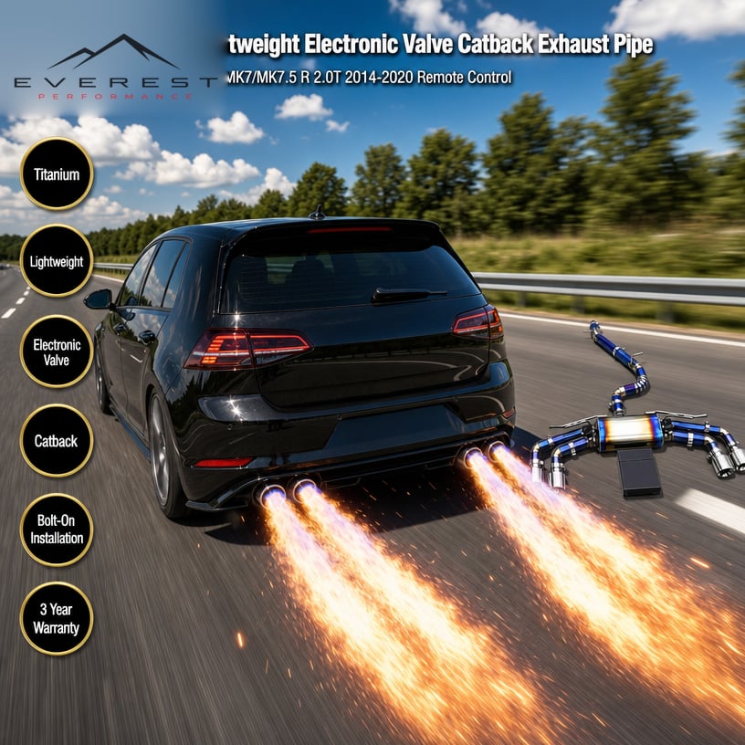 Titanium Lightweight Electronic Valve Catback Exhaust Pipe for VW GOLF 7/7.5 MK7/MK7.5 R 2.0T 2014-2020 Remote Control