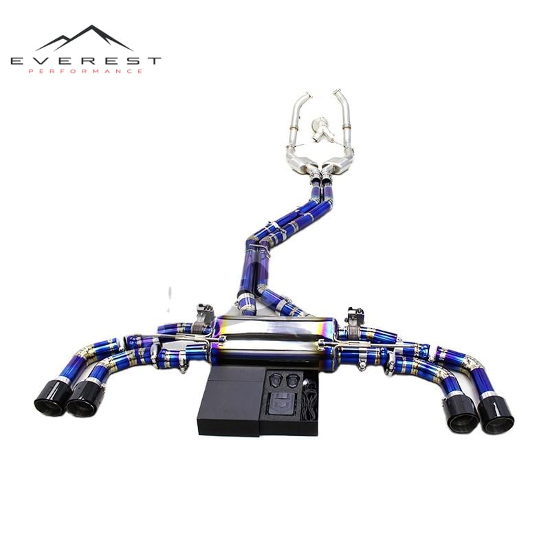 Titanium Full Exhaust for Audi SQ5 3.0L 2019-2023 SS304 Downpipe Valvetronic Muffler Catback Exhaust Four Outlet Nozzle
