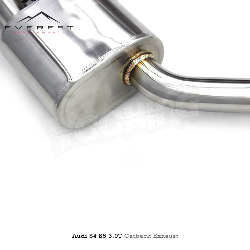 SS304L Exhaust Pipe System for Audi S4/S5 B8.5 3.0T 2013-2023 Valvetronic Muffler Catback Exhaust with Resonator