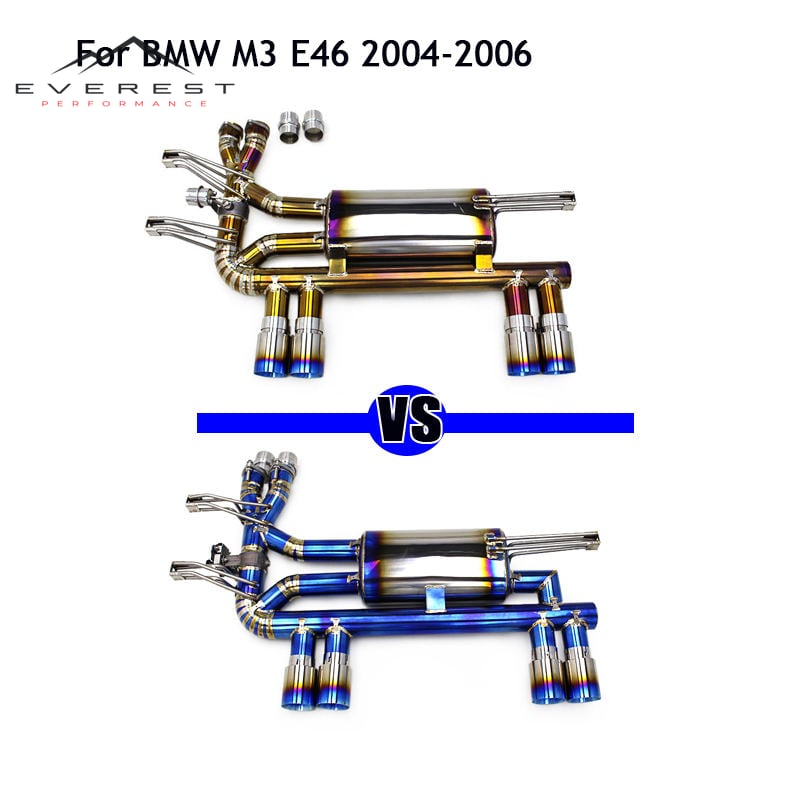 Titanium Exhaust Pipe System for BMW M3 E46 L6 3.2L 2004-2006 Racing Car Axle Vacuum Valve Catback Exhaust Escape Muffler