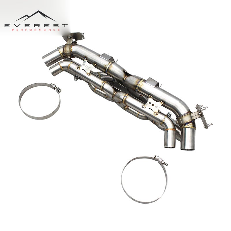 Direct-fit Exhaust Pipe System for Porsche 911 992/992.1/992.2 TURBO S 3.0T 2019-2024 Valve 304 Dual X-pipe Axleback Section