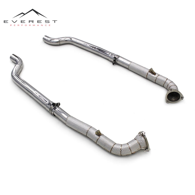 SS304 Exhaust Downpipe for Maserati Gran Turismo/GT 4.2/4.7 2008-2023 High Quality Free Flow Pipes With Heat Shield