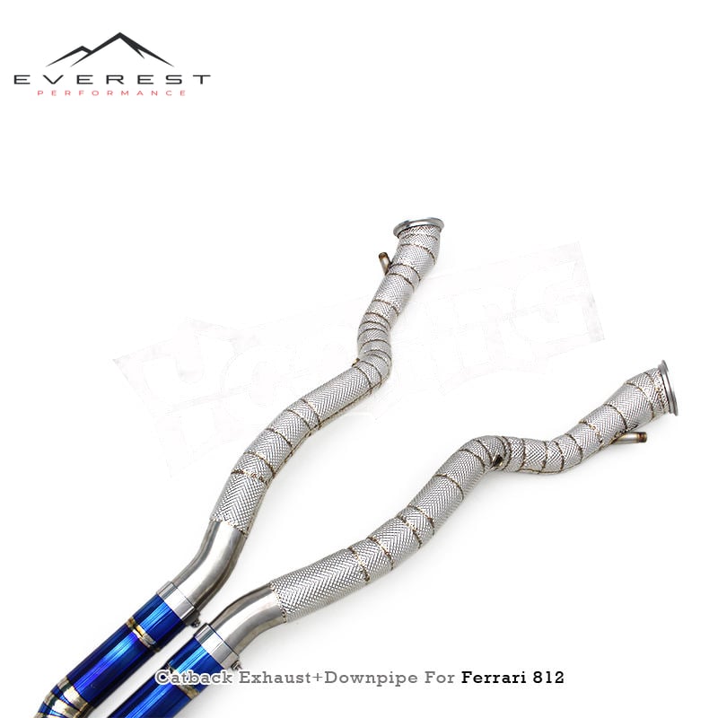 Exhaust Pipe System for Ferrari 812 Superfast GTS 6.5L V12 2017-2021 SS304 Downpipe Titanium Vacuum Valve Catback Exhaust
