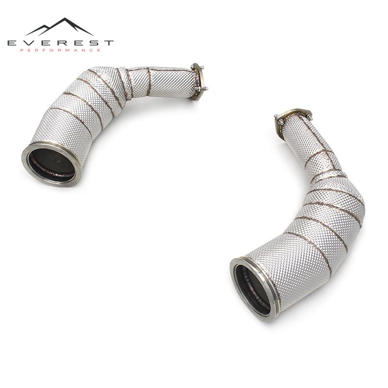 Stainless Steel Exhaust Pipes for Audi RS6/RS7 C8 4.0T 2021-2022 Heat Shield Exhaust Downpipe Car Exhaust System
