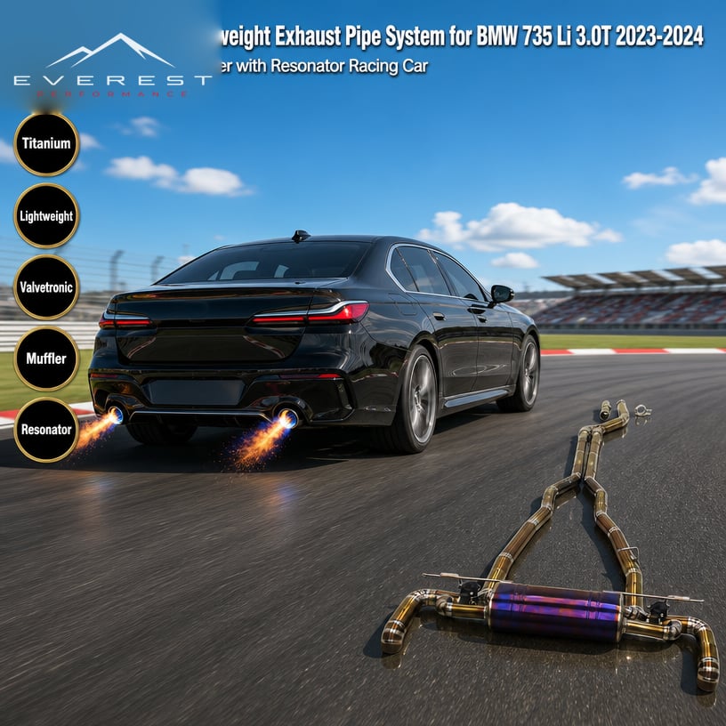 Titanium Lightweight Exhaust Pipe System for BMW 735 Li 3.0T 2023-2024 Valvetronic Muffler with Resonator Racing Car