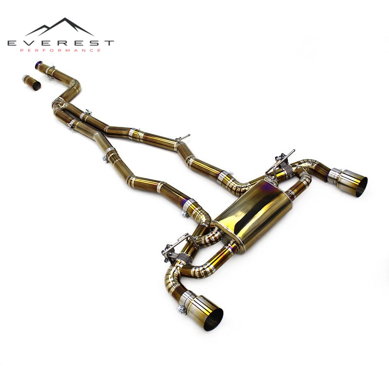 Custom Plate Gold Design Valvetronic Catback Muffler for Toyota Supra A90 3.0T 2020-2023 Escape Titanium Pipe Exhaust System