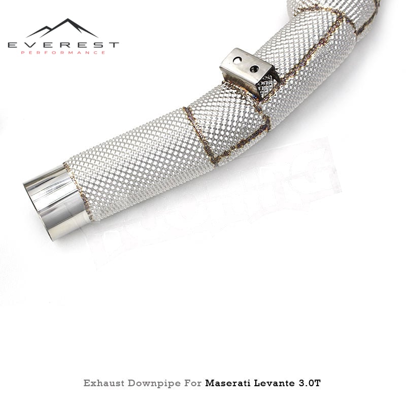 SS304 Exhaust Downpipe for Maserati Levante 3.0T 2017-2018 High Quality Free Flow Downpipes With Heat Shield