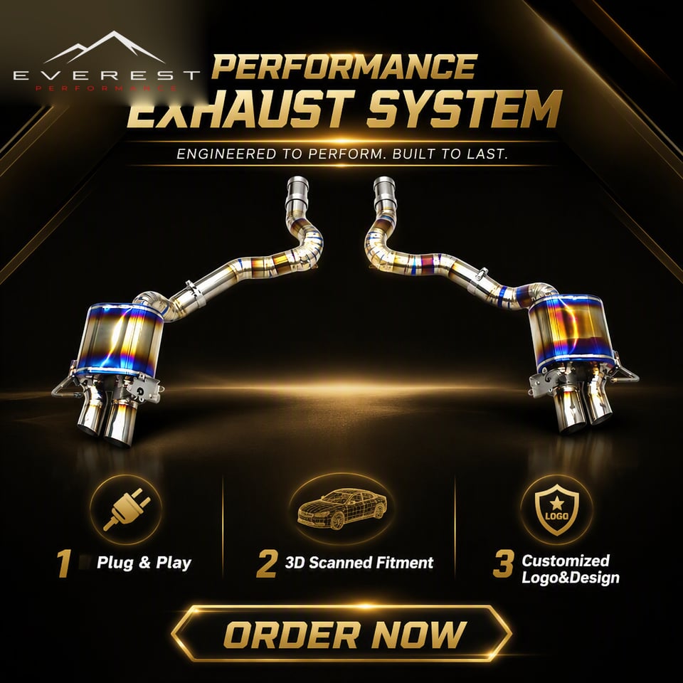 Replacement Rear Muffler Section for Bentley Continental GT V12 6.0T 2018-2024 Valve Titanium Lightweight Axleback Exhaust