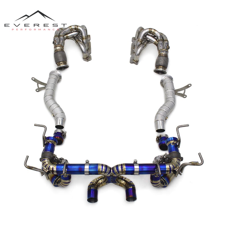 Engine Titanium Catback Muffler Exhaust Header Manifold for Ferrari 458 V8 4.5 2013-2016
