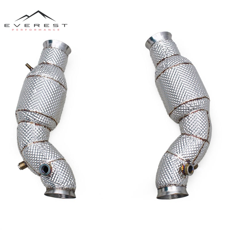 Auto SUS304 Heat Shield Exhaust Catted Pipe System for Lamborghini Gallardo 5.0L 2004-2007 Exhaust Downpipe Pipes with Catalyst