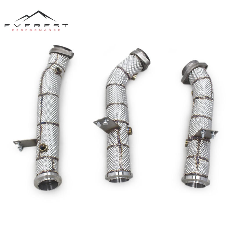 Performance Downpipe for Mercedes-Benz E450 2019-2023 E Class Engine Stainless Steel Heat Shield Exhaust Pipe Car Exhaust System
