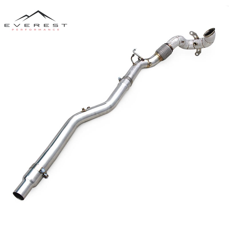 SS304 Exhaust Downpipe for Audi Q3 2.0T 2019-2021 Heat Shield Free Flow Downpipes With OPF