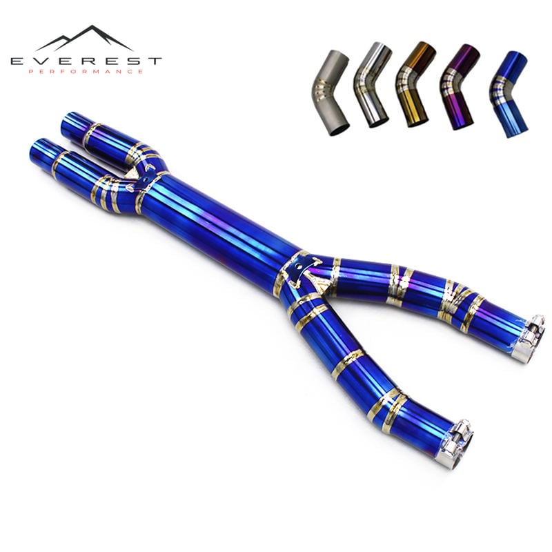 Titanium Exhaust Mid-Pipe for Ferrari California 4.3L 2009-2014 High Performance Resonance X-pipe Center Section