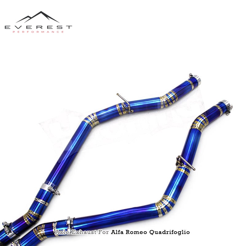 Titanium Light Weight Valvetronic Valved Muffler Exhaust Pipes for Alfa Romeo Giulia Quadrifoglio 2.9T V6 2016-2024