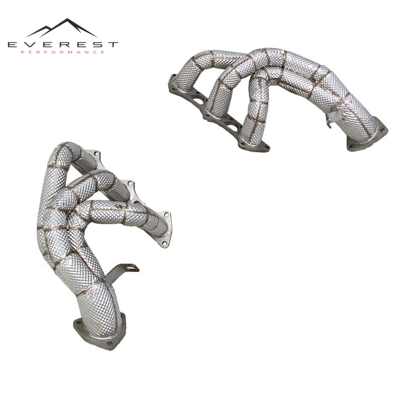 SS304 Exhaust Manifold for Porsche 718 Cayman GT4 RS 4.0L 2022-2025 SS304 Racing Car With Heat Shield Manifold Pipe