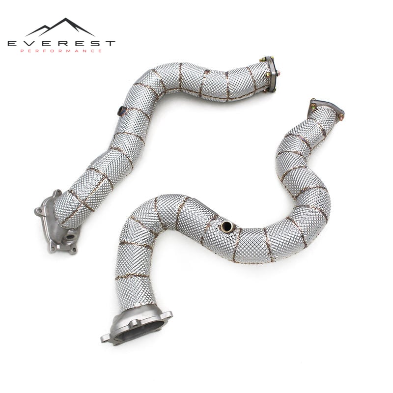 SS304 Turbo Engine Exhasut Downpipe for Audi S8 D4 4.0T 2013-2018 with Heat Shield Free Flow Downpipes