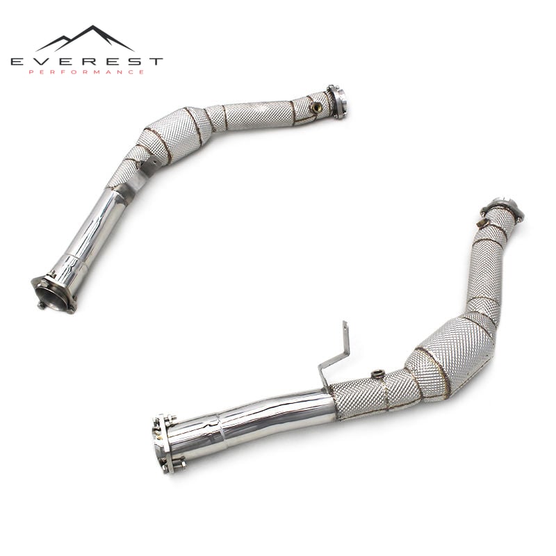 Header Catted Downpipe for Benz G500 G550 G63 W463 5.5T 4.0T Auto Car Escape High Flow Pipe SS304 Street Cat Exhaust System
