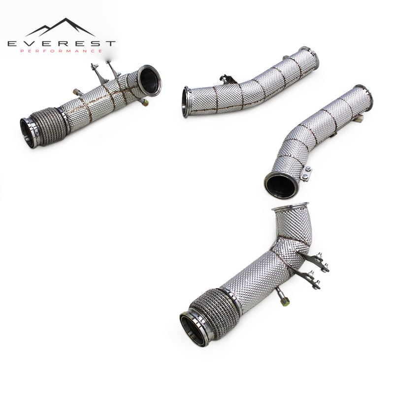 Stainless Steel Pipes With Heat Shield Exhaust Downpipes for Maserati MC20 3.0T