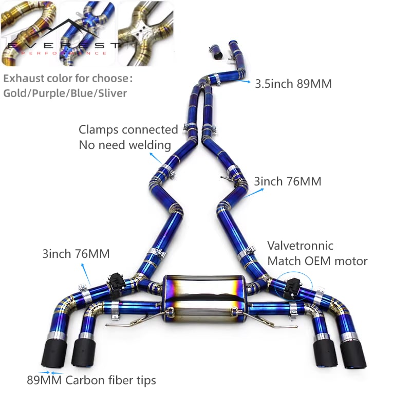 Custom Exhaust Titanium Pipe Muffler for BMW M340/M440 G20/G22 3.0T 2019-2024 Lightweight Valvetronic Catback Exhaust System