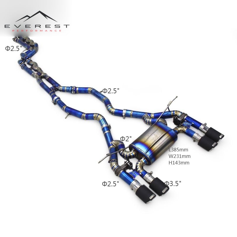 Performance Catback for BMW M3/M4 F80/F82/F8X 3.0T 2015-2019 Engine Equal Length Midpipe Titanium Valvetronic Exhaust Muffler