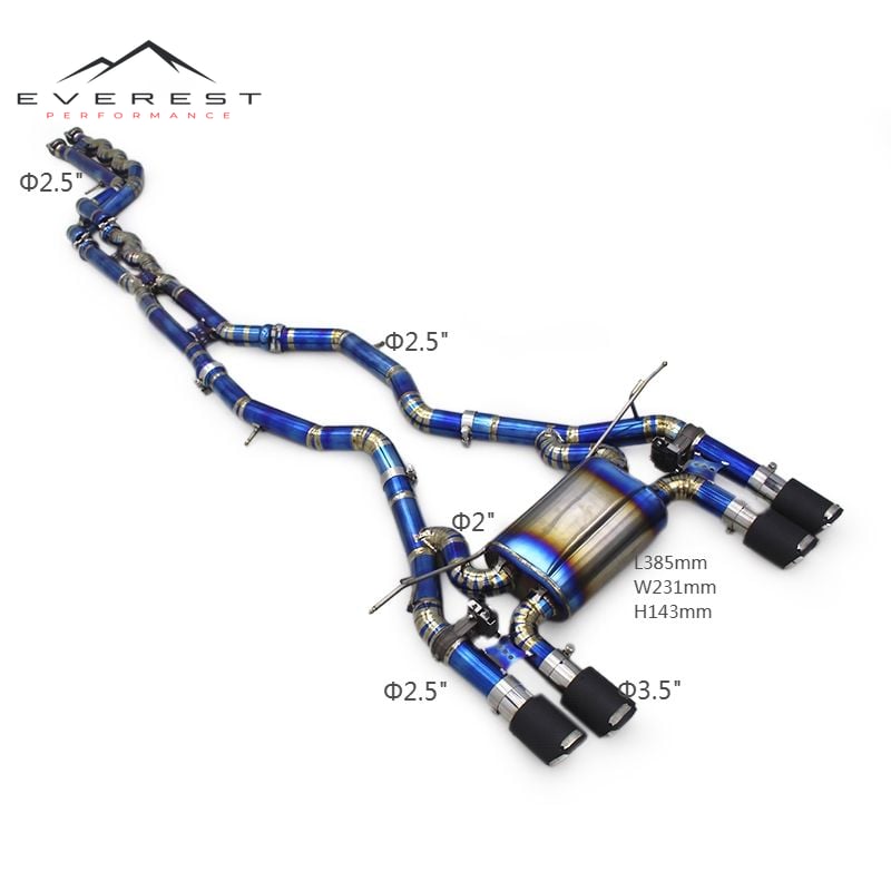 Performance Catback for BMW M3/M4 F80/F82/F8X 3.0T 2015-2019 Engine Equal Length Midpipe Titanium Valvetronic Exhaust Muffler