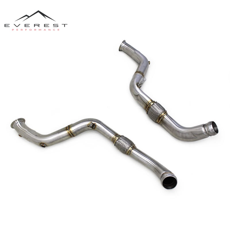 Free Flow Exhaust Pipes for Bentley Continental GT 4.0TT 6.0TT 2020-2024 Direct Axle Pipes Stainless Steel Downpipe