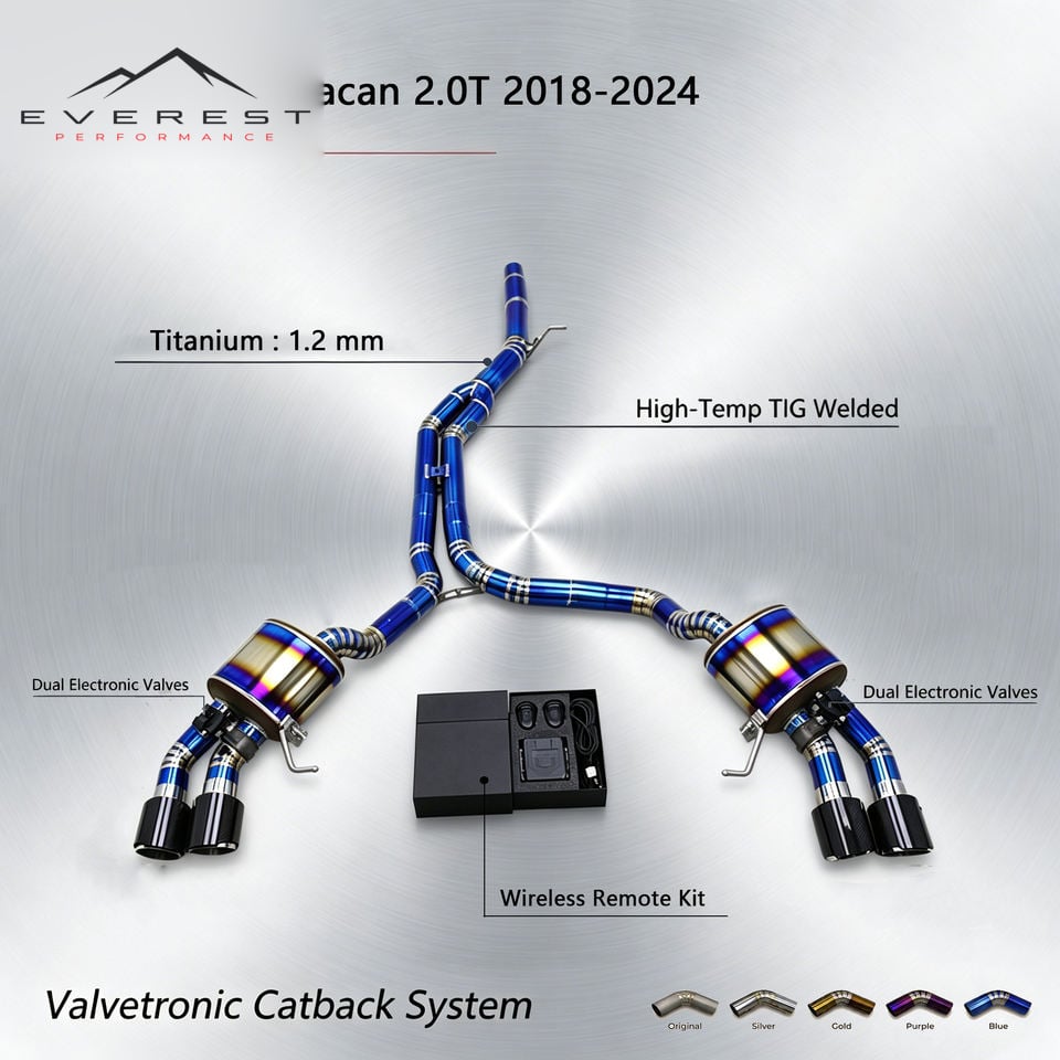 Titanium Exhaust Pipe System Muffler for Porsche Macan 2.0T 2018-2024 Valvetronic Catback Exhaust Pipes With Valve Control