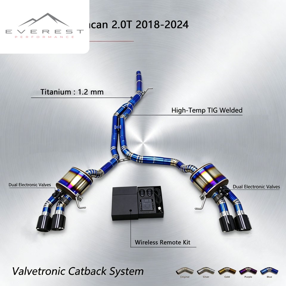 Titanium Exhaust Pipe System Muffler for Porsche Macan 2.0T 2018-2024 Valvetronic Catback Exhaust Pipes With Valve Control