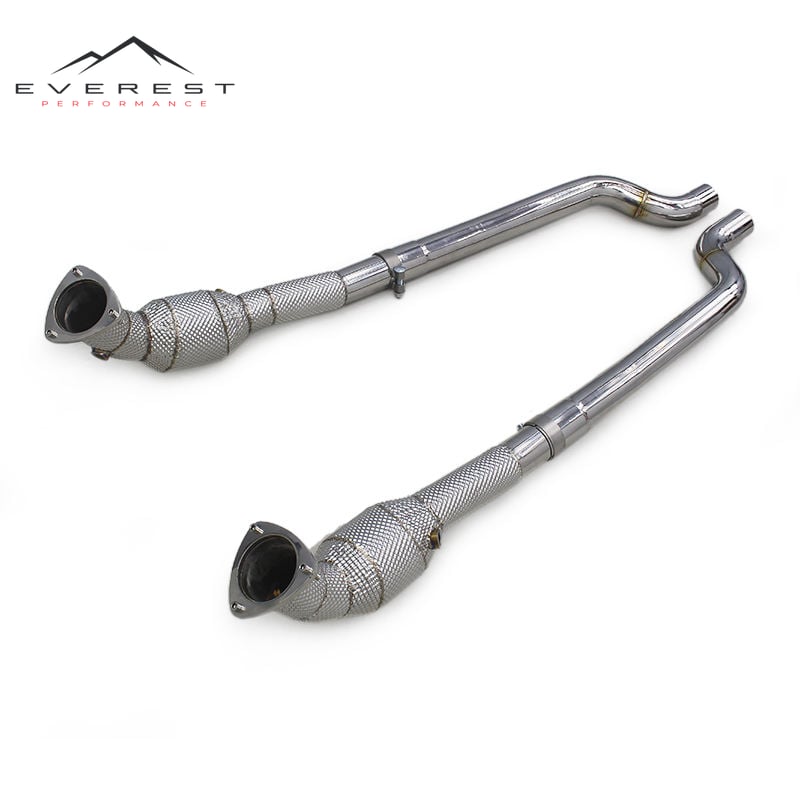 SS304 Exhaust Downpipe for Maserati Gran Turismo GT 4.2 4.7 2008-2016 High Flow Catted Downpipe 100/200/300 Cell