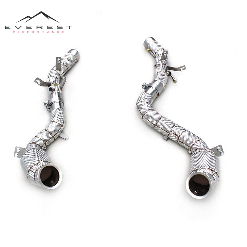 Catted Exhaust Downpipe for Mercedes-Benz E63/E63S AMG W213 4.0TT 2016-2023 Heat Shield Stainless Steel Exhaust Pipe