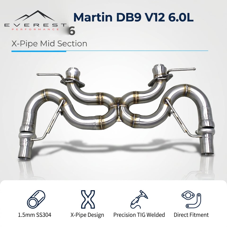SS304L Exhaust Pipe System for Aston Martin DB9 V12 6.0L 2012-2016 High-quality Exhaust Pipe