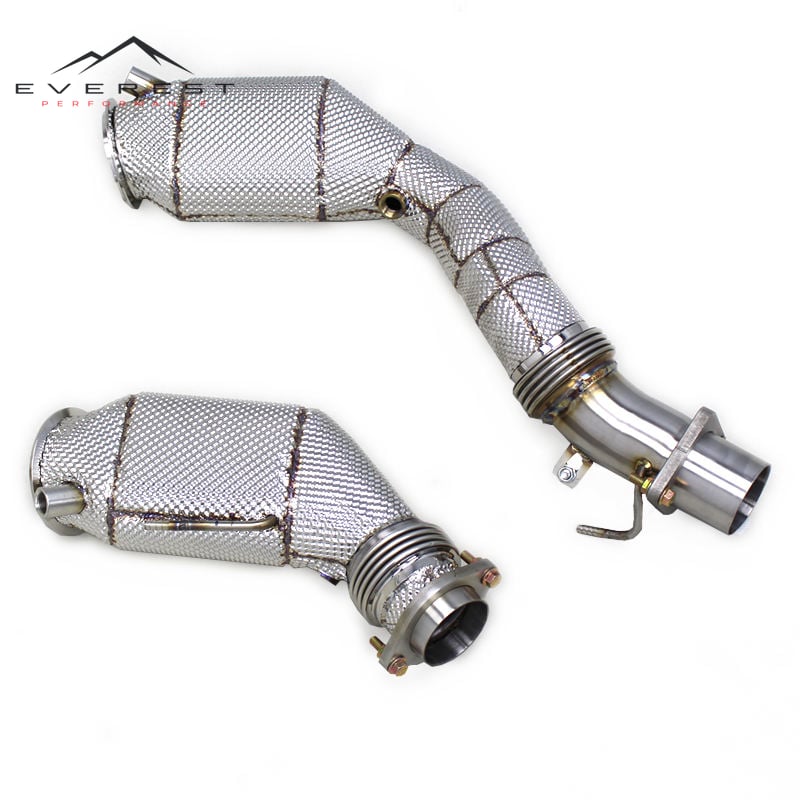 SS304 Exhaust Downpipe for BMW M2C/M2 Competition F87 S55 3.0T 2020-2024 With Heat Shield High Flow Catted Downpipe 100/200 Cell