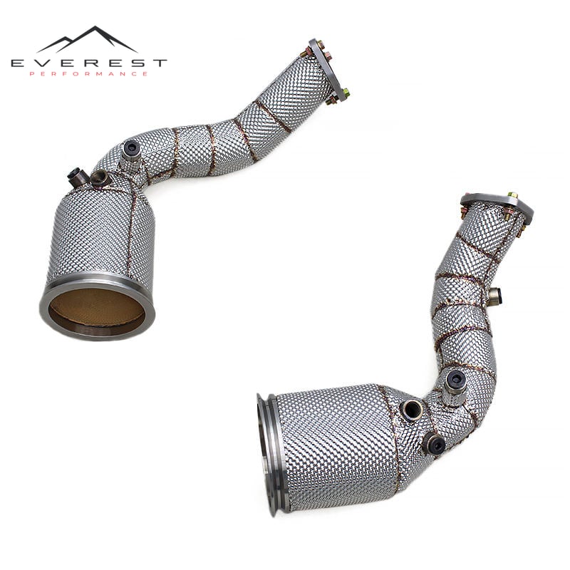 Stainless Steel Exhaust Downpipe with Catalyst for Audi RS6/RS7 C8 4.0T 2019-2024 Racing Downpipe High Flow Pipe Exhaust