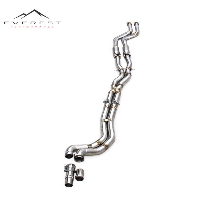 SS304 Exhaust Downpipe for BMW M3 E46 L6 3.2L 2000-2006 X-pipe Exhaust System with Resonator Equal Length Mid Pipe System