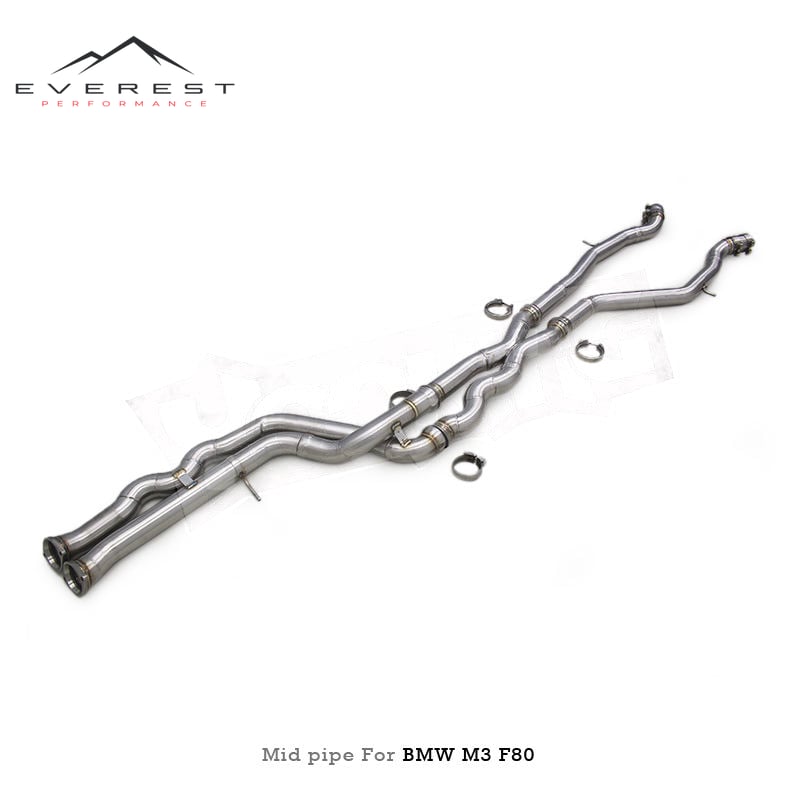 Exhaust Equal Length Mid Pipe 2.5inch for BMW M3/M4 F80 F82 F83 S55 3.0T 2014-2019 With Resonator Exhaust