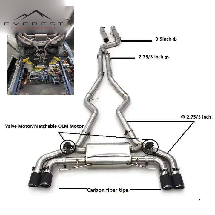 Racing Sport Car Catback Exhaust System for BMW M340i M440 M440I G20 G22 3.0T 2019-2023 Valvetronic Exhaust Muffler Pipe