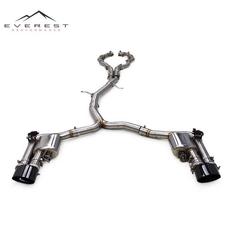 Valvetronic Catback Exhaust for Audi RS4/RS5 B9/B9.5 2.9T 2017-2024 Muffler Pipe Black Carbon Fiber Tips