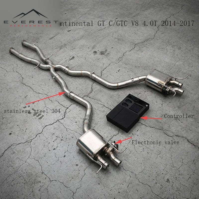 Stainless Steel High Quality Catback Valve Muffler Exhaust for Bentley Continental GT C/GTC V8 4.0T 2014-2017