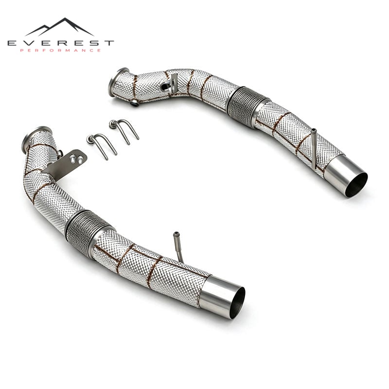Free Flow Exhaust Pipes for Maserati Gran Turismo/GT 3.0T 2025+ Stainless Steel Downpipe With Heat Shield