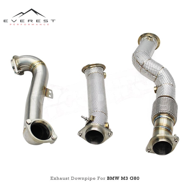 SUS304 Insulation Header Downpipe Exhaust Pipes for BMW M3/M4 G80/G82 3.0T 2019-2025 Engine Turbos Free Flow
